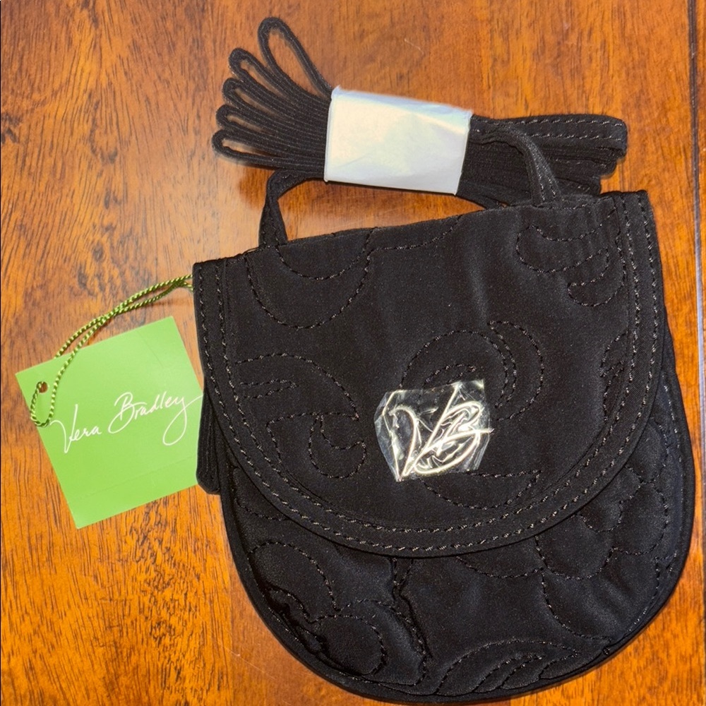 Vera Bradley Black Quilted Crossbody Bag with Signature Logo